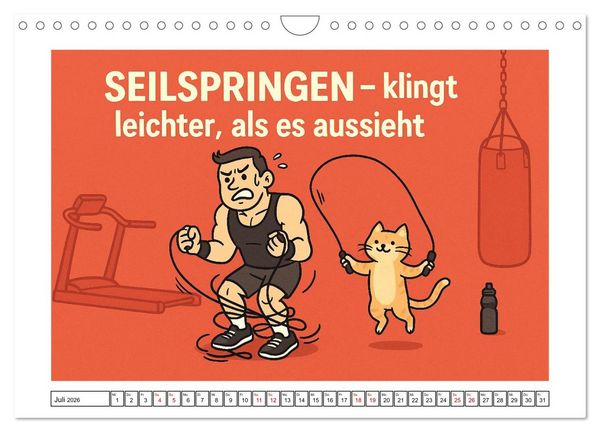 Produktbild: Kraftsport, Hanteln und Humor (Wandkalender 2026 DIN A4 quer), CALVENDO Monatskalender