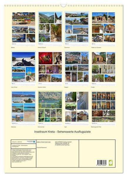 Produktbild: Inseltraum Kreta - Sehenswerte Ausflugsziele (Wandkalender 2026 DIN A2 hoch), CALVENDO Monatskalender