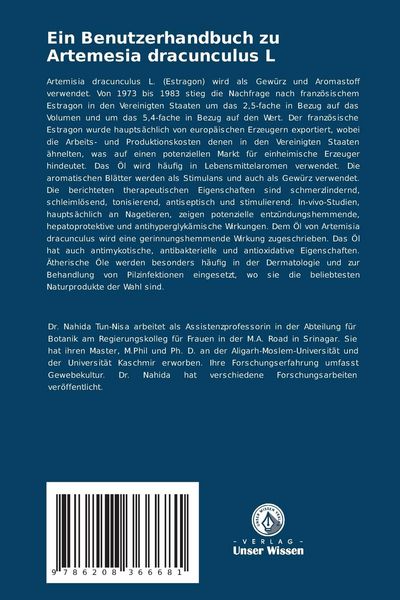 Produktbild: Ein Benutzerhandbuch zu Artemesia dracunculus L