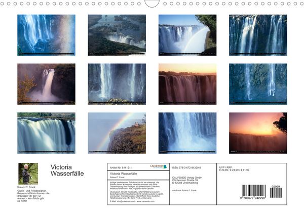 Produktbild: Victoria Wasserf&auml;lle (Wandkalender 2022 DIN A3 quer)