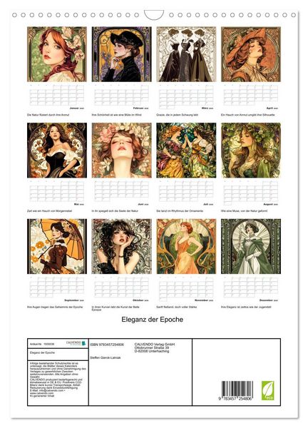 Produktbild: Eleganz der Epoche (Wandkalender 2026 DIN A3 hoch), CALVENDO Monatskalender