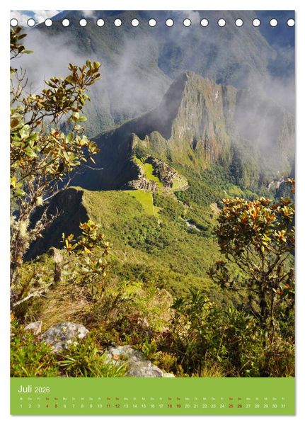 Produktbild: Erlebe mit mir Machu Picchu (Tischkalender 2026 DIN A5 hoch), CALVENDO Monatskalender