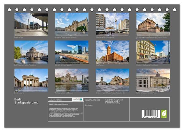 Produktbild: Berlin Stadtspaziergang (Tischkalender 2026 DIN A5 quer), CALVENDO Monatskalender