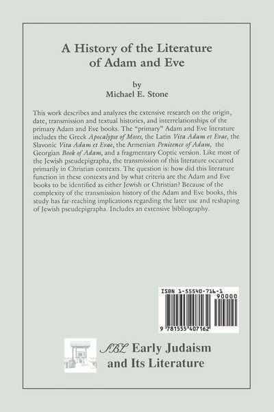 Produktbild: A History of the Literature of Adam and Eve
