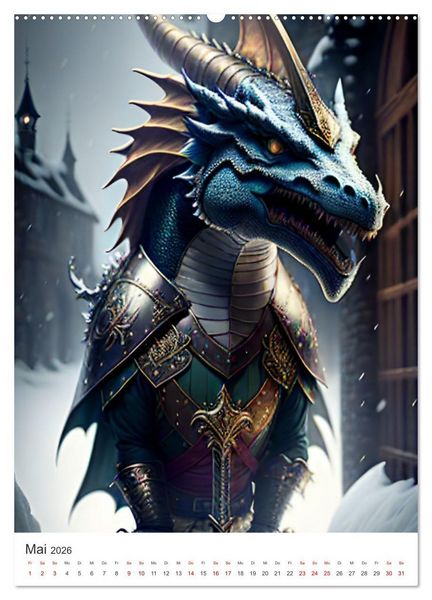Produktbild: Die Magie der Drachen - Mystisches und Schauriges (hochwertiger Premium Wandkalender 2026 DIN A2 hoch), Kunstdruck in Hochglanz