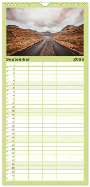 Produktbild: Familienplaner 2026 - F&auml;r&ouml;er - Die wundersch&ouml;nen Inseln im Norden. mit 5 Spalten (Wandkalender, 21 x 45 cm) CALVENDO