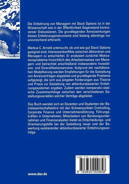 Produktbild: Anreizwirkungen von Stock Options