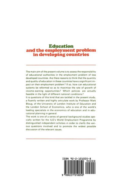 Produktbild: Education and the employment problem in developing countries
