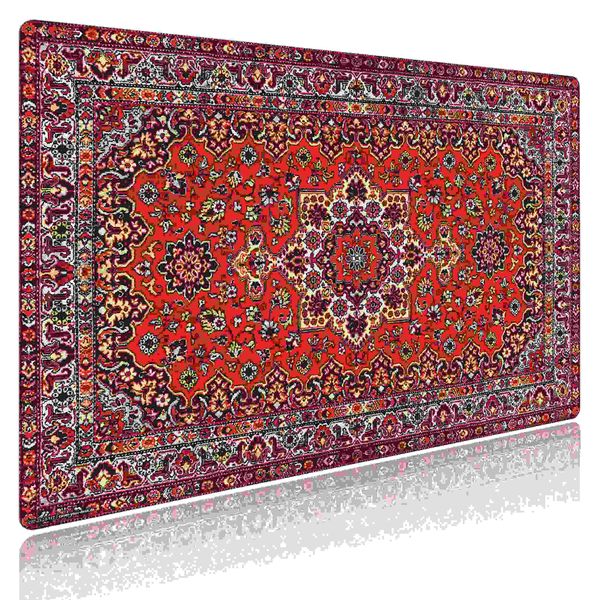 Produktbild: Cover-your-desk Schreibtischunterlage f&uuml;r Kinder und Erwachsene Orientalischer Teppich in rot, aus hochwertigem Vinyl , 60 x 40 cm