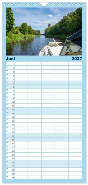Produktbild: Familienplaner 2027 - Bootscharter nach Berlin mit 5 Spalten (Wandkalender, 21 x 45 cm) CALVENDO