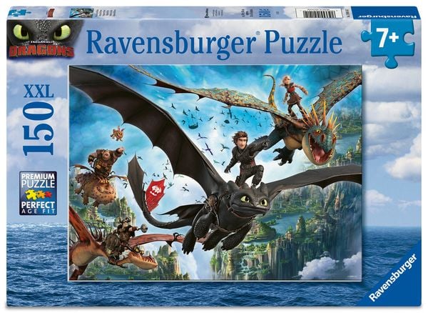 Produktbild: Kinderpuzzle 150 XXL Teile - Dragons - Drachen und Helden
