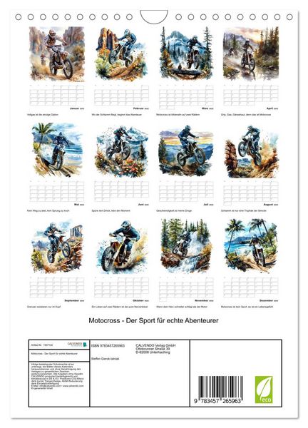 Produktbild: Motocross - Der Sport f&uuml;r echte Abenteurer (Wandkalender 2026 DIN A4 hoch), CALVENDO Monatskalender