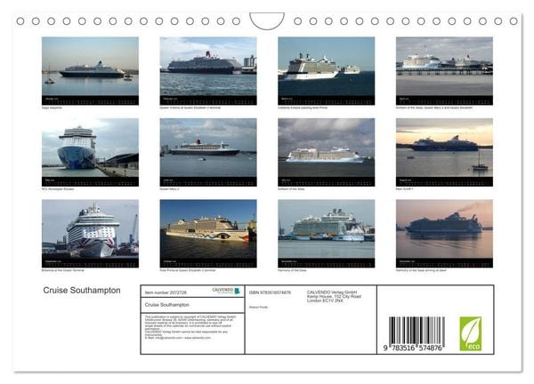 Produktbild: Cruise Southampton (Wall Calendar 2026 DIN A4 landscape), CALVENDO 12 Month Wall Calendar