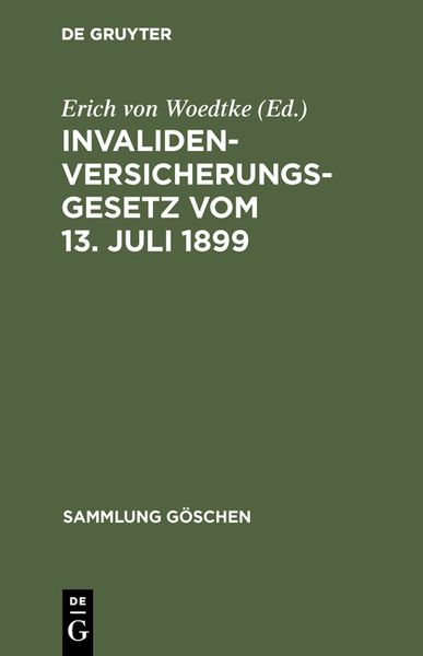 Produktbild: Invalidenversicherungsgesetz vom 13. Juli 1899