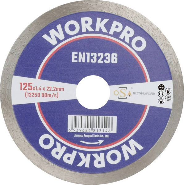 Produktbild: WorkPro GSOSCR-2 Diamanttrennscheibe 125 mm 1 St. Keramik, Porzellan, Marmor, Mauerwerk, Glas, Kalkstein, Granit, Naturstein, Sandstein