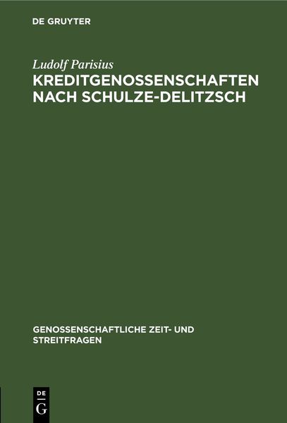 Produktbild: Kreditgenossenschaften nach Schulze-Delitzsch