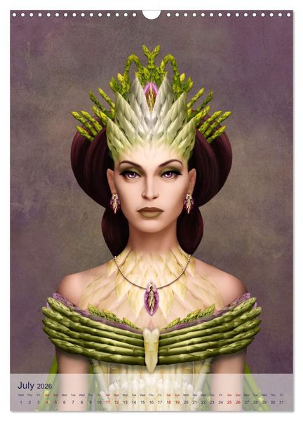 Produktbild: Food Fashion - surreal women's portraits with fruit and vegetable (Wall Calendar 2026 DIN A3 portrait), CALVENDO 12 Month Wall Calendar