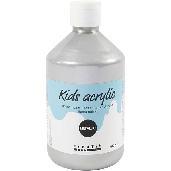 Produktbild: Creativ Company Acrylfarbe Metallic, Metallic, Silber, 500 ml/ 1 Fl.