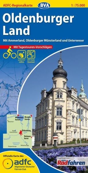 Produktbild: ADFC-Regionalkarte Oldenburger Land mit Tagestouren-Vorschl&auml;