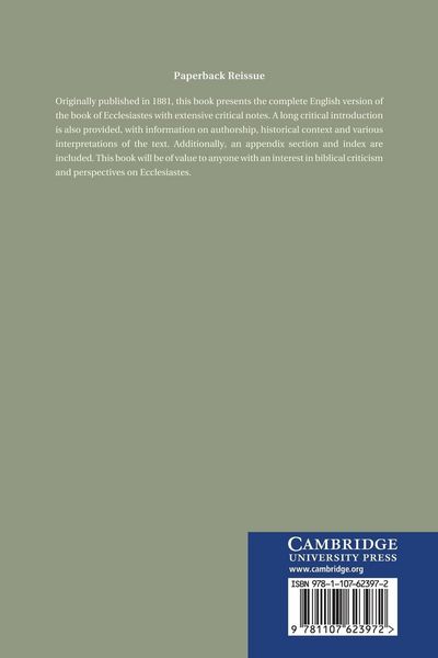 Produktbild: Ecclesiastes or the Preacher