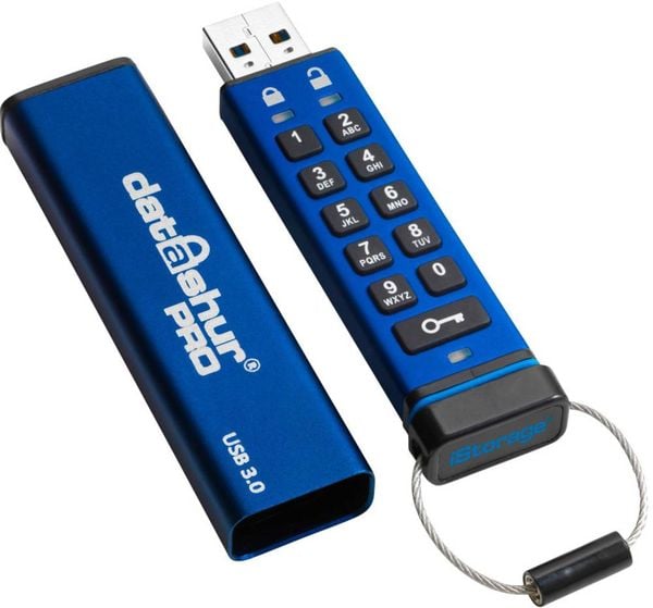 IStorage datAshur® PRO USB-Stick 32GB Blau IS-FL-DA3-256-32 USB 3.2 Gen 1 (USB 3.0)