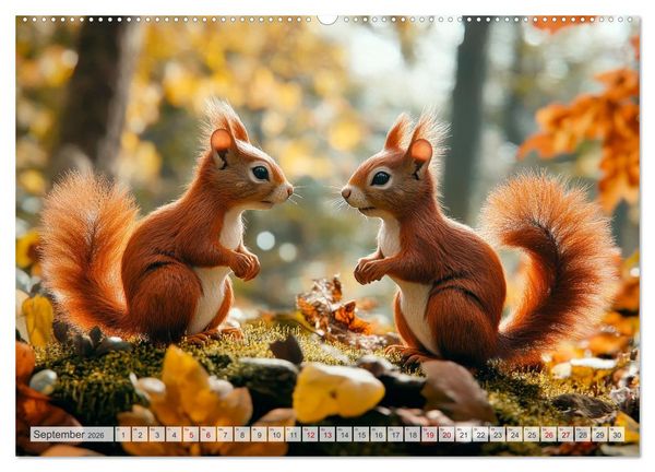 Produktbild: EICHH&Ouml;RNCHEN Niedliche kleine Wesen (Wandkalender 2026 DIN A2 quer), CALVENDO Monatskalender