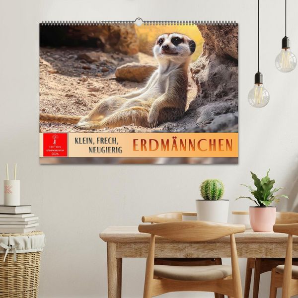 Produktbild: Erdm&auml;nnchen - klein, frech, neugierig (Wandkalender 2026 DIN A2 quer), CALVENDO Monatskalender