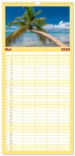 Produktbild: Familienplaner 2026 - Karibik Traum Isla Saona mit 5 Spalten (Wandkalender, 21 x 45 cm) CALVENDO