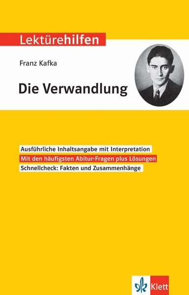 Lektürehilfen Franz Kafka, 'Die Verwandlung'. Interpretationshilfe für Oberstufe und Abitur, Taschenbuch von , Klett Lerntraining bei PONS