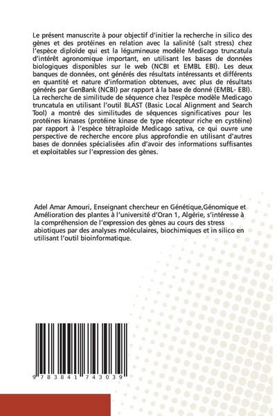 Produktbild: Recherche des g&egrave;nes de tol&eacute;rance &agrave; la salinit&eacute; chez M. truncatula