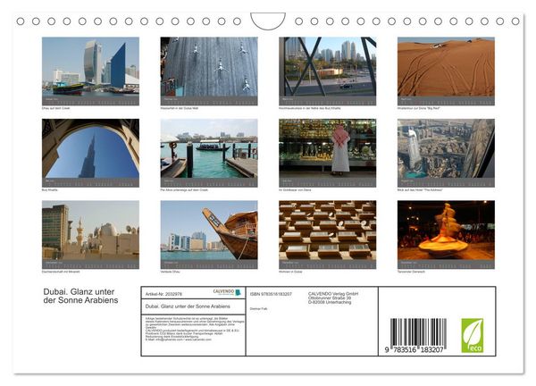 Produktbild: Dubai. Glanz unter der Sonne Arabiens (Wandkalender 2026 DIN A4 quer), CALVENDO Monatskalender