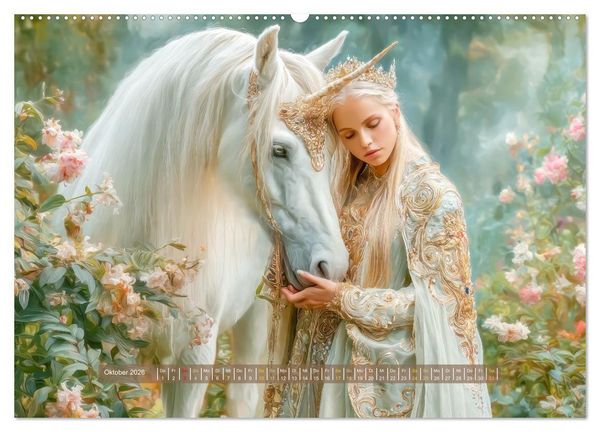 Produktbild: Fantasiegeschichten - M&auml;rchenhafte Werke (hochwertiger Premium Wandkalender 2026 DIN A2 quer), Kunstdruck in Hochglanz