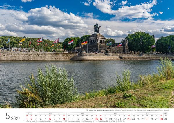Produktbild: Die Mosel von Trier bis Koblenz 2026 Bildkalender A3 Spiralbindung