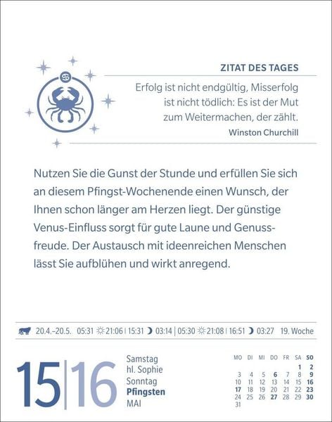 Produktbild: Krebs Sternzeichenkalender 2027 - Tagesabrei&szlig;kalender - Ihr Horoskop f&uuml;r jeden Tag