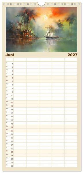 Produktbild: Familienplaner 2027 - Karibisches Flair mit 5 Spalten (Wandkalender, 21 x 45 cm) CALVENDO
