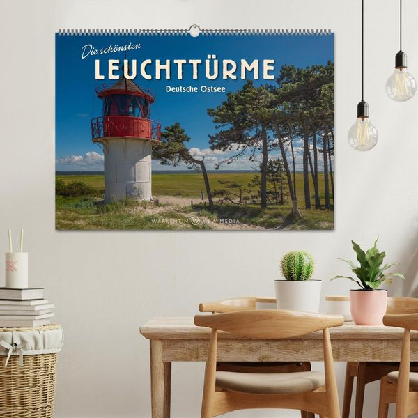 Produktbild: Die sch&ouml;nsten Leuchtt&uuml;rme - Deutsche Ostsee (Wandkalender 2026 DIN A2 quer), CALVENDO Monatskalender