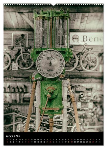 Produktbild: POMPES &Agrave; ESSENCE VINTAGE (Calendrier mural 2026 DIN A2 horizontal) calendrier de bureau