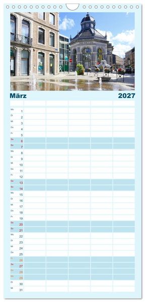 Produktbild: Familienplaner 2027 - SPA - Die belgische Stadt des Wassers mit 5 Spalten (Wandkalender, 21 x 45 cm) CALVENDO