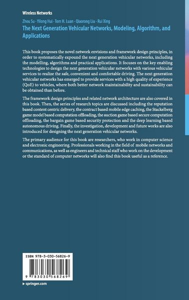 Produktbild: The Next Generation Vehicular Networks, Modeling, Algorithm and Applications