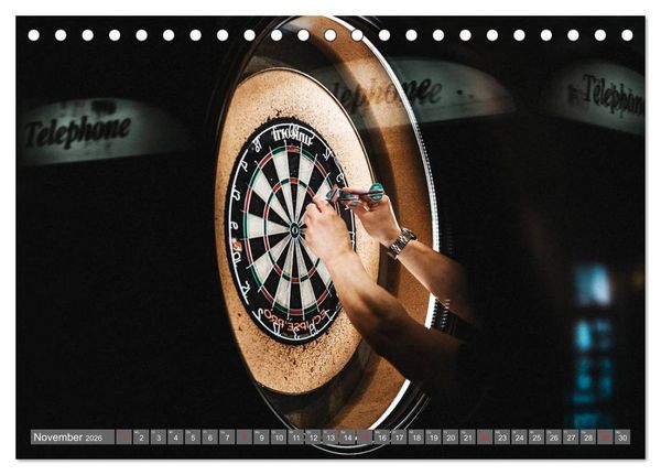 Produktbild: Darts. Konzentration - Sport - Spannung (Tischkalender 2026 DIN A5 quer), CALVENDO Monatskalender