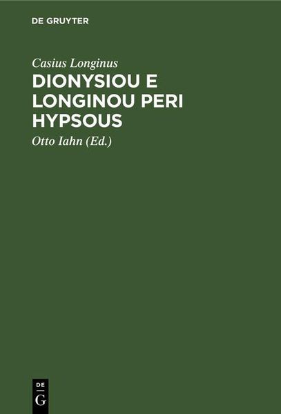 Produktbild: Dionysiou e Longinou Peri hypsous