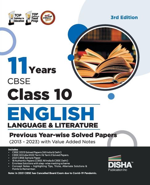Produktbild: 11 Years CBSE Class 10 English Language & Literature Previous Year-wise Solved Papers (2013 - 2023) with Value Added Notes 3rd Edition | Previous Year