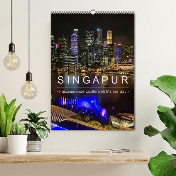 Produktbild: Singapur - Faszinierende Lichterwelt Marina Bay (Wandkalender 2026 DIN A2 hoch), CALVENDO Monatskalender