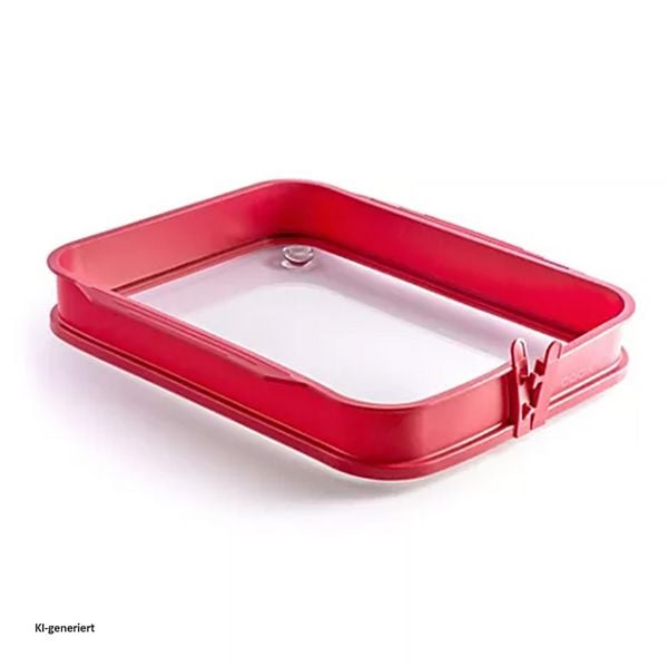 Produktbild: Coox Auflaufform gro&szlig; mit Glas-Servierplatte Silikon Backform f&uuml;r Aufl&auml;ufe und Kuchen