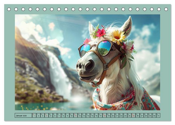 Produktbild: Pferde-Fashion. Modische Highlights auf Hufen (Tischkalender 2026 DIN A5 quer), CALVENDO Monatskalender