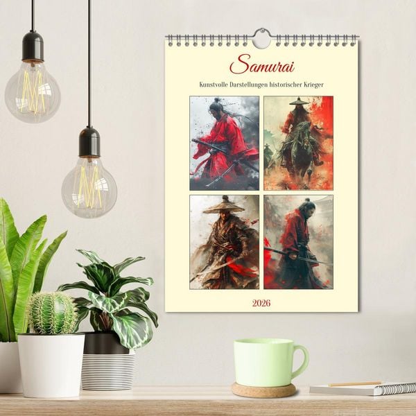 Produktbild: Samurai. Kunstvolle Darstellungen historischer Krieger (Wandkalender 2026 DIN A4 hoch), CALVENDO Monatskalender