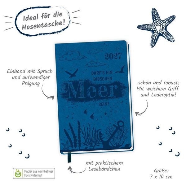 Produktbild: TR&Ouml;TSCH - Taschenkalender A7 Soft Touch Maritim 2027