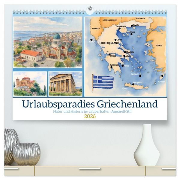 Produktbild: Urlaubsparadies Griechenland (hochwertiger Premium Wandkalender 2026 DIN A2 quer), Kunstdruck in Hochglanz