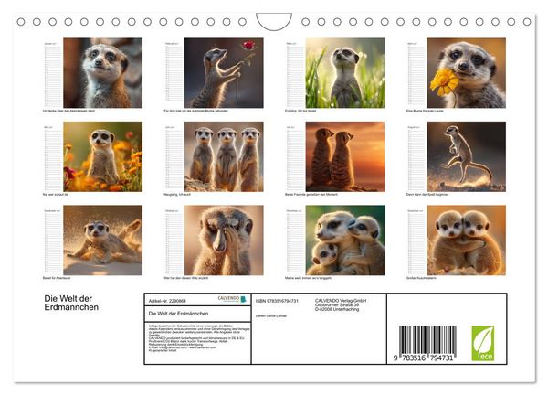 Produktbild: Die Welt der Erdm&auml;nnchen (Wandkalender 2027 DIN A4 quer), CALVENDO Monatskalender