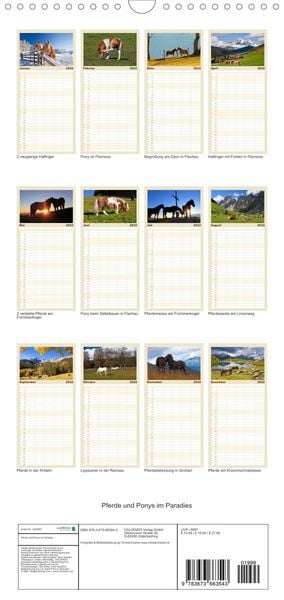 Produktbild: Familienplaner Pferde und Ponys im Paradies (Wandkalender 2022 , 21 cm x 45 cm, hoch)